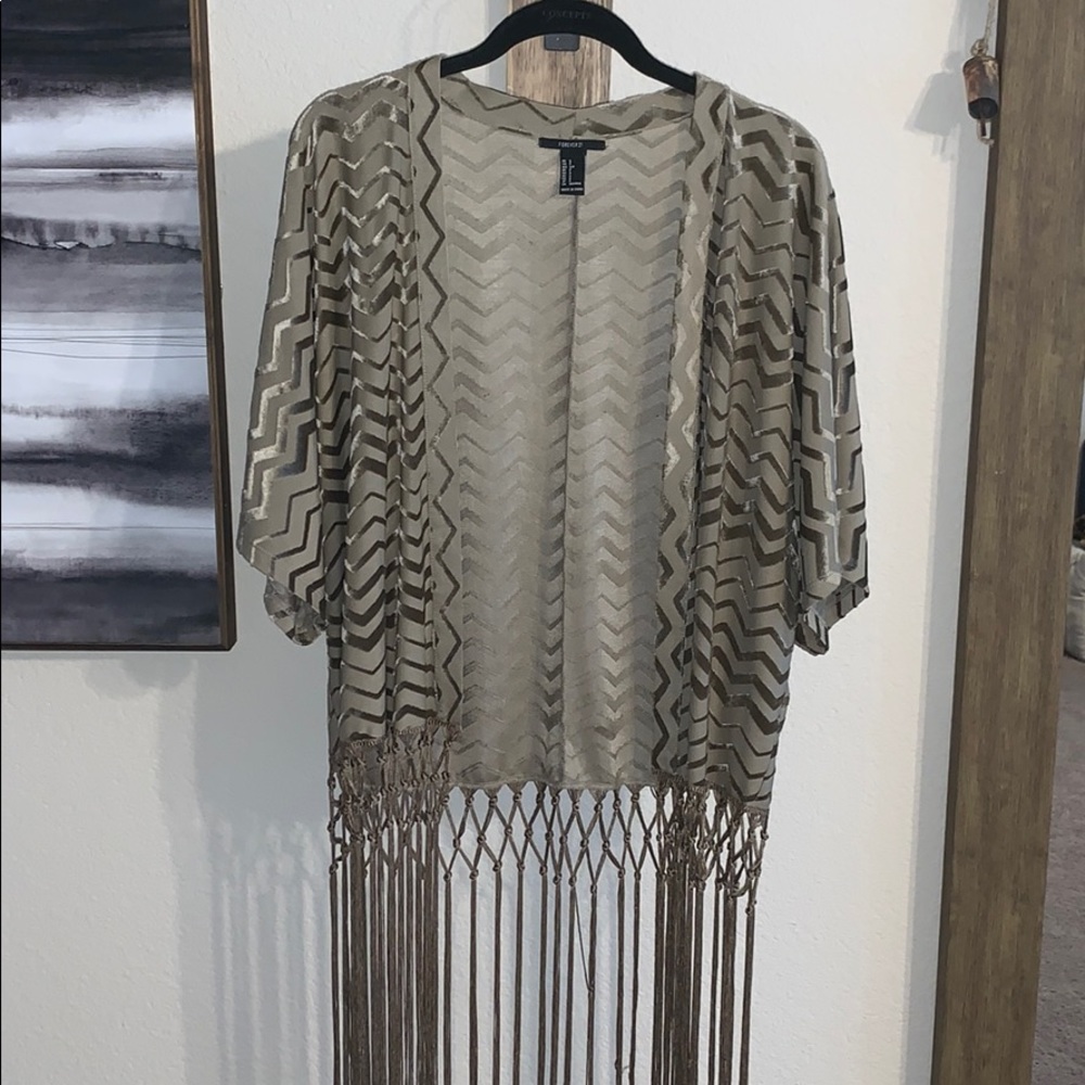 Forever21 green chevron Cardigan